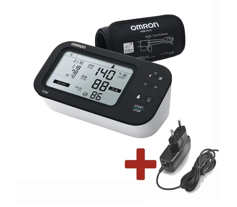 12790-tonometr omron m7 intelli it afib pazni + sitovy zdroj bluetooth pripojeni